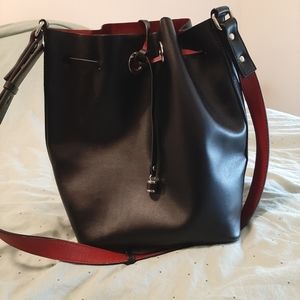 Zara Bucket Bag with Red Interior
